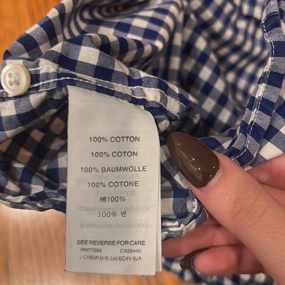 Crewcuts Boy’s Blue Plaid Button Down Size 12 - Picture 5 of 5